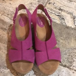 Clark’s Pink Wedge Sandals